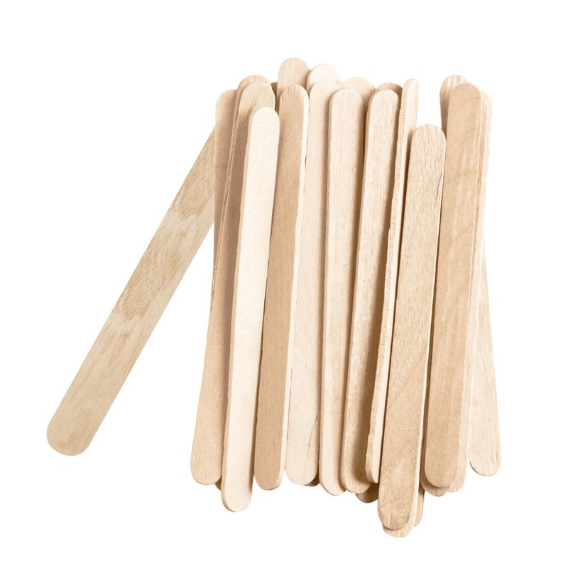Barrilito Palitos planos de madera en color natural, medidas 0.7