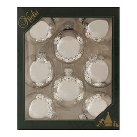 Krebs Glas Lauscha Kugeln, Silber Uni 6,7 cm