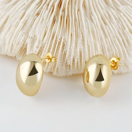 MOFEIJEWEL Chunky Hoop Earrings for Women,14k Gold Dupes Earrings Lightweight Waterdrop Hollow Open Hoops, Hypoallergenic Gold Plated Earrings Fashion Jewelry for Women Gold 18mm, White Gold, No Gemstone