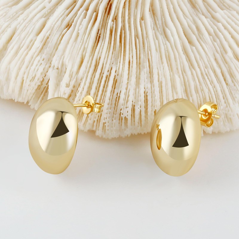 MOFEIJEWEL Chunky Hoop Earrings for Women,14k Gold Dupes Earrings Lightweight