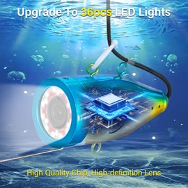 JQKJCAM Underwater Ice Fishing Camera,Upgraded to 18 Infrared & 18 White Lights 7in HD DVR Monitor Underwater Camera for Fishing,1200TVL HD Waterproof IP68 Fish Finder Camera (50m /164ft)