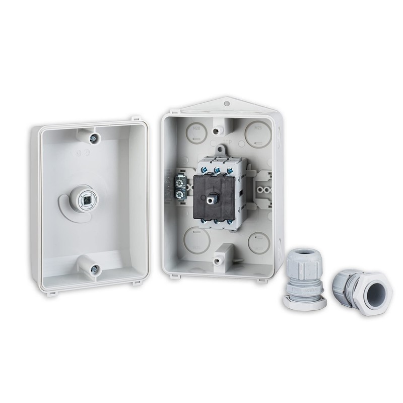 Sontheimer Repair Switch 25A 3-Pin 10kW IP65, Main Switch, Black