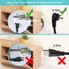 [2 Pack] Flat Plug Short Power Extension Cord - 6inch
