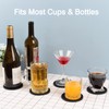 3 Pack Silicone Coasters for Drinks, Thickened Black Coasters with