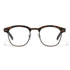 JOLLYNOVA Mens Premium Progressive Reading Glasses, Fashion Half Frame Blue Light Blocking Computer Multifocus Readers (Progressive & Tortoise, 1.5, Diopters)