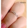 Mnshaa Ring 925 Sterling Silver Rhodium Plated Double Helix Design