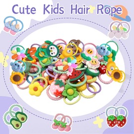 FULHANY Pack of 60 Children's Hair Bobbles - Baby Fine Hair - Braid Holder Girls - Soft Material, High Elasticity, Suitable for Ponytails, Braids and Various Cute Hairstyles