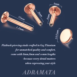 Adramata Pack of 3 16G Helix Piercing | G23 Titanium Labret | Internal Thread Tragus/Conch Earrings | Hypoallergenic Lip Piercing | Cartilage Conch Earrings Piercing Ear 6/8/10 mm | 3 x Single Plugs