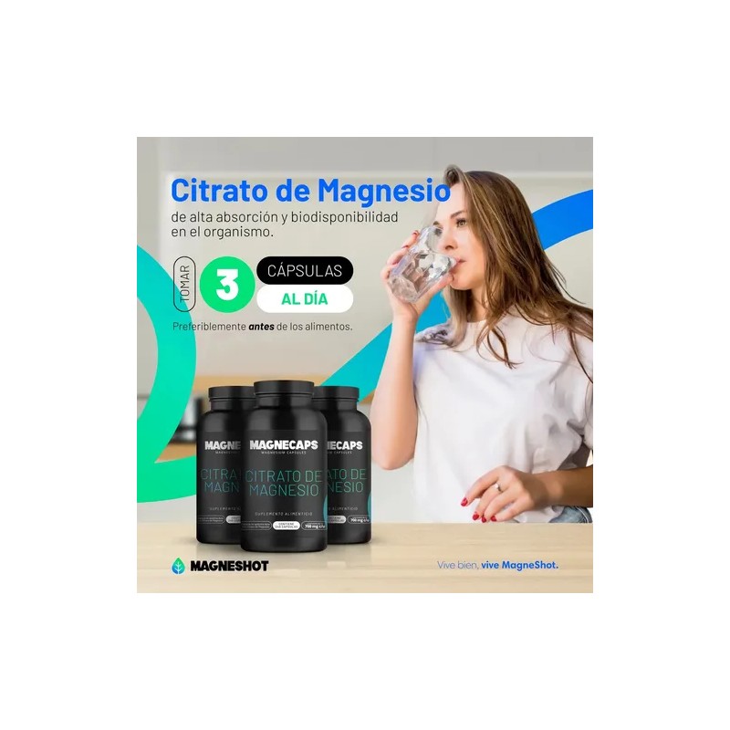 Citrato Magnesio Alta Absorción 240 Cápsulas Sabor
