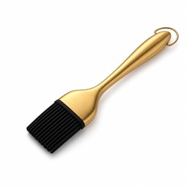 Snailhouse Basting Pastry Brush, Stainless Steel Kitchen Food Oil BBQ Sauce Baking Baster Brush with Silicone Brushes Head for Cooking Grilling, Gold