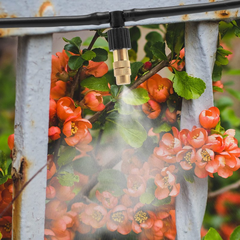 Mornajina 20Pcs Three-Way Atomizing Nozzle with Drip Irrigation Connector for