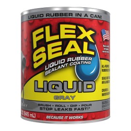 Flex Seal Liquid, Rubber Coating Sealant, Waterproof, Flexible, Breathable, and UV Resistant, Roof Repair, Basements, RV, Campers, Trailers, Marine, EPDM, Masonry, Gray, 32 oz