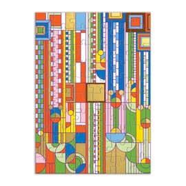 Frank Lloyd Wright Saguaro Forms & Cactus Flowers Greeting Card Puzzle, 60 Pieces – A Greeting Card and Jigsaw Puzzle Combined, Features Wright’s Iconic Artwork, Includes Envelope & Sticker Seal