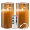 haitanghua 2 - Pack 6" Golden Rechargeable Flameless Pillar Candles