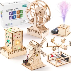 Yutin 5 Individual STEM Science Kits for Kids, Wood Arts and Craft Kits, STEM Toys for Boys Girls Age 8-12 8 10 12 13 14 Gift Idea, 3D Puzzles Building Engineering Model Set