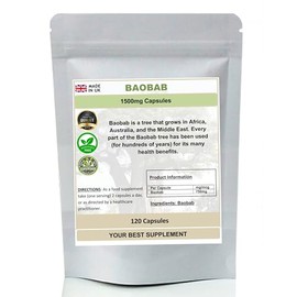 Baobab Capsules 1500mg- Superfood, (Pure no additives) High Strength (120)
