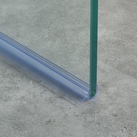YTSAHSTT Frameless Shower Door Bottom Seal for 3/8" (10mm) Thick Glass, 36" Long, Clear Vinyl, No Adhesive Required, Stops Leaks