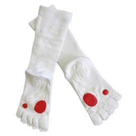 Gutsman 5 Toe Socks for Golf (9.1 - 9.8 inches (23 - 25 cm), For Golf, Fighting, Anti-slip, Five Finger Socks, Sports, Training, Small Size, Gift, Treading, Score Up, white (off-white), 23.0-25.0 cm
