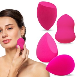 CKAY® Makeup Sponge for Face Set of 4 Professional Makeup Sponges + Storage Bag Professional Makeup Sponges Latex Free