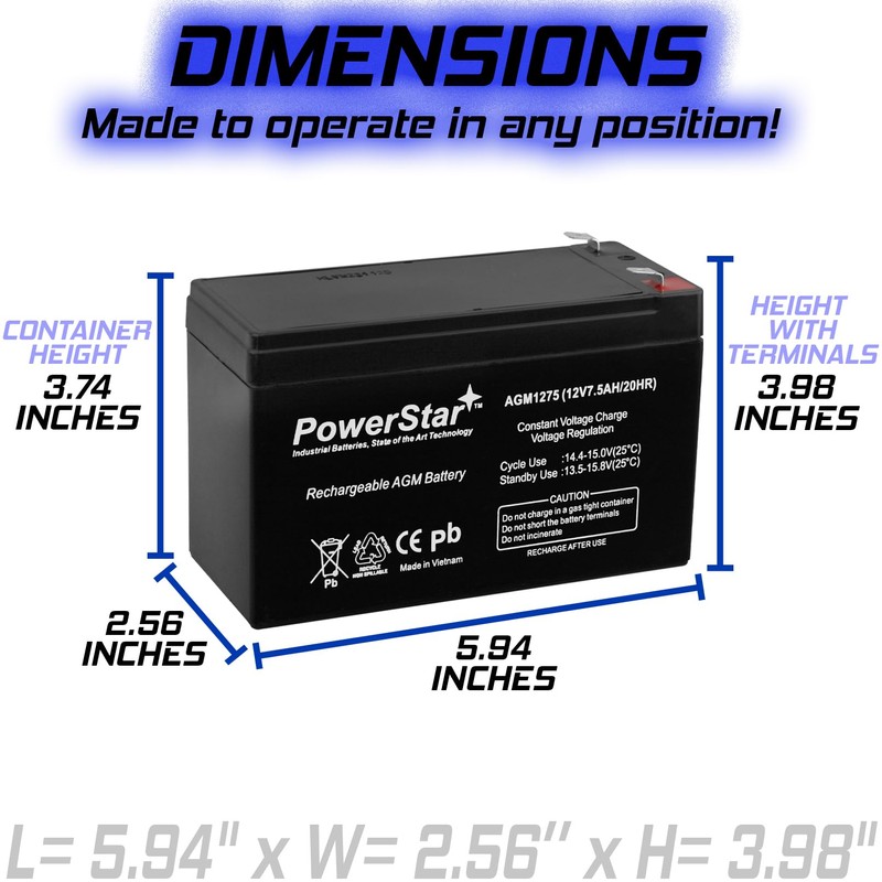 12V 7.5AH Sealed Lead Acid Battery for 12V 7ah 12V