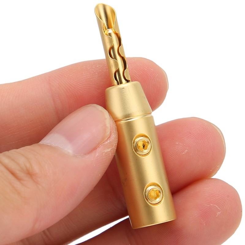 4pcs BFA Banana Plug Brass Gold Plated Open Screw Speaker