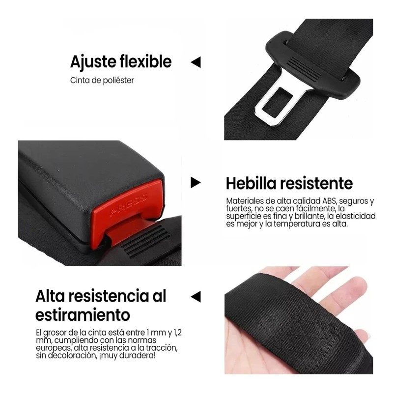Cinturón De Seguridad Retráctil Universal 3 Punto Para Coche