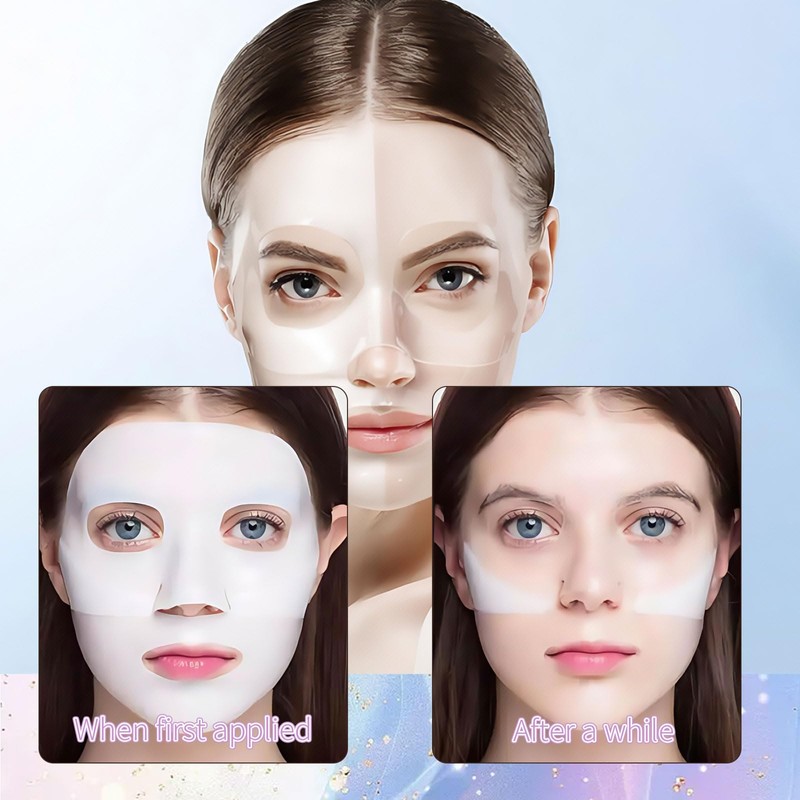 THXFUNAREA 3er Pack Hydrogel Gesichtsmaske mit Kollagen - Feuchtigkeitsboost für