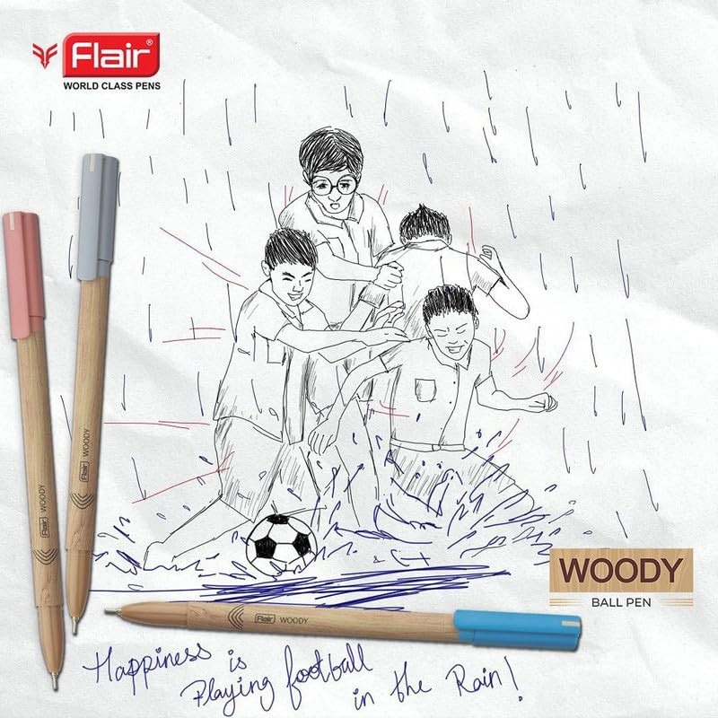 FLAIR Woody Pack of 50 Ball Pens