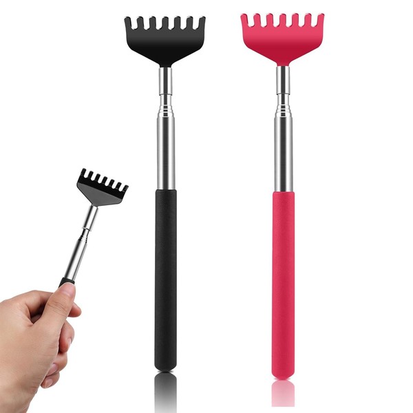 2 PCS Back Scratcher, Stainless Steel Massager, Telescoping Scratching Tool,