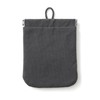 MUJI Wrinkle Nylon One-Handed Flat Pouch - Dark Gray S