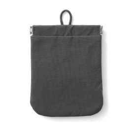MUJI Wrinkle Nylon One-Handed Flat Pouch - Dark Gray S Approx. 4.9 x 4.1 in 84473890