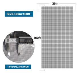 NeatiEase Window Screen Roll, 36"x100' Adjustable Flexible Fiberglass Screen Door Mesh - DIY Replacement Kit for Patio Porch Door Windows and Sliding Screen Doors(Black)