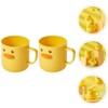 OSALADI 2pcs Cute Duck Toothbrush Cups for Plastic Brushing and