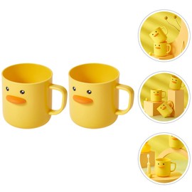OSALADI 2pcs Cute Duck Toothbrush Cups for Plastic Brushing and Drinking Cups Household Bathroom Storage Holder