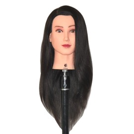Bellrino 24" 100% Human Hair Cosmetology Mannequin Manikin Training Head with Human Hair - Emma