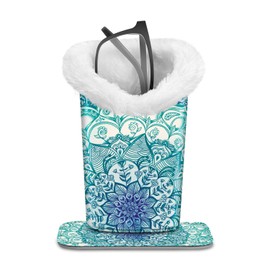 Fintie Plush Lined Eyeglasses Holder, Glasses Stand Case, Anti-scratch Glasses Storage Organizer for Desk, Nightstand, Office, Emerald Illusions