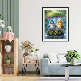 QENSPE Diamond Painting Kits for Adults,5D Full Drill Diamond Art Kits for Beginners,DIY Birds Crystal Picture Art Home Wall Decor 12x16 in / 30x40cm