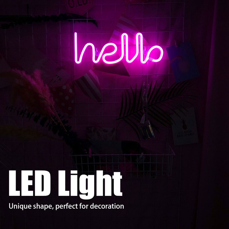 Unique Hello English Letter Shape LED Light Decorative Light for