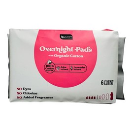 B-Pure Lavender and Aloe Infused Overnight Pads, 6 ct