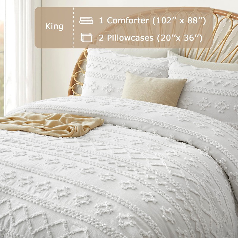Oli Anderson White King Comforter Set Tufted Bedding Sets King