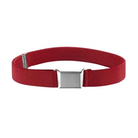 KASSAI Kids' Elastic Adjustable Belt, Hook-Type Buckle, Unisex, Children, Adjustable Length, Inspected in Japan, red