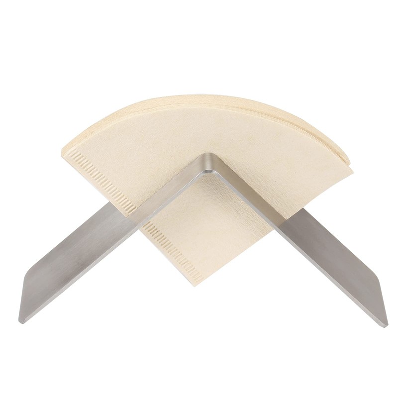 DIBTSA Coffee Filter Paper Holder, Single Slot Brushed Stainless Steel