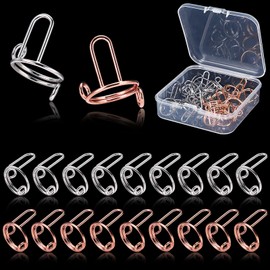 Noverlife 20PCS Wudu Nail Rings No Glue for Press Ons, Adjustable Removable Fingernail Rings Set, Non-Tarnish Reusable Gold Halal Nails Rings Perfect Fit for Nails Art DIY Decoration - Gold & Sliver
