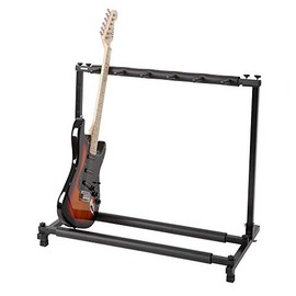 Kuyal 5 Holder Guitar Stand,Multi-Guitar Display Rack Folding Stand Band Stage Bass Acoustic Guitar, Black