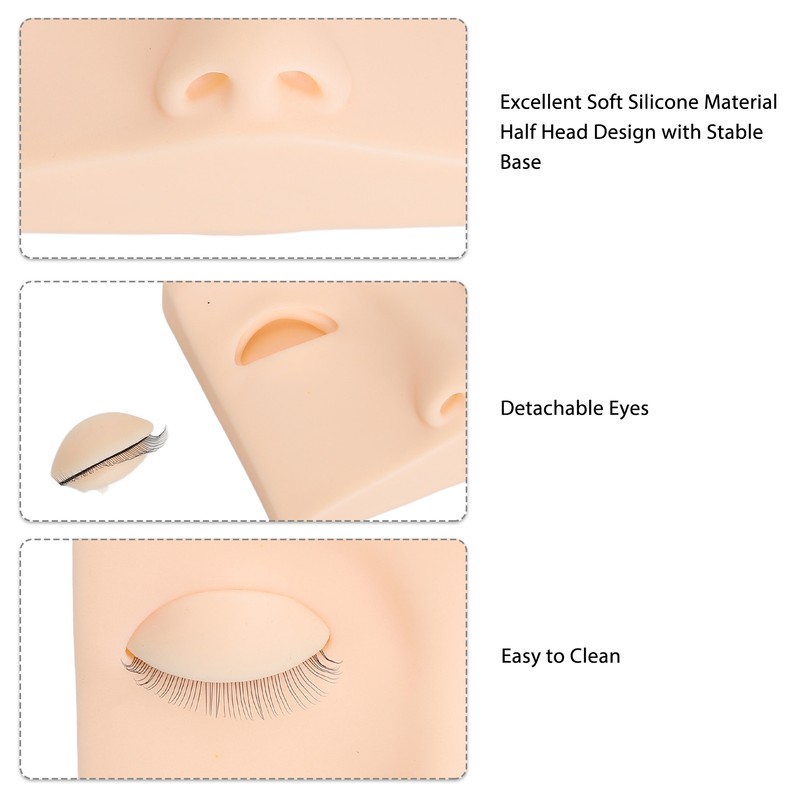 Eyelash Extension Mannequin Head Set Lash Extension Practice Face with