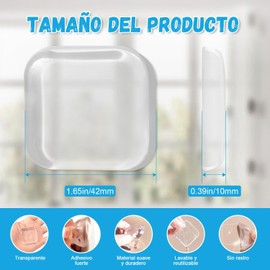 Tope para Puerta,12PCS Protector de Pared de Silicona,Tope de Goma Cuadrado Protector de Puertas Casa Transparente Contra Golpes, Autoadhesiva y Reutilizable,Topes de Puerta para Paredes y Muebles