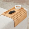 LOVYANXUE Bamboo Sofa Arm Tray Table, Foldable Couch Arm Tray,