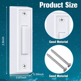 Saillong 1 Piece Lighted Doorbell Button, Christmas Wall Mounted Garage Door Opener Switch with LED Light Compatible with Most Wire Doorbell Chimes, Transformer, Ringer, Buzzers (White,White Light)