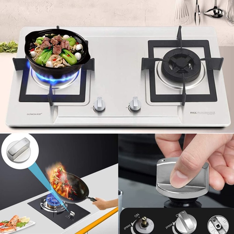 LBB＆ZQQ 4Pcs Universal Gas Stove Knobs - 8mm Metal Hob