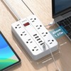 SMNICE Power Strip with USB,Surge Protector Flat Plug with 8